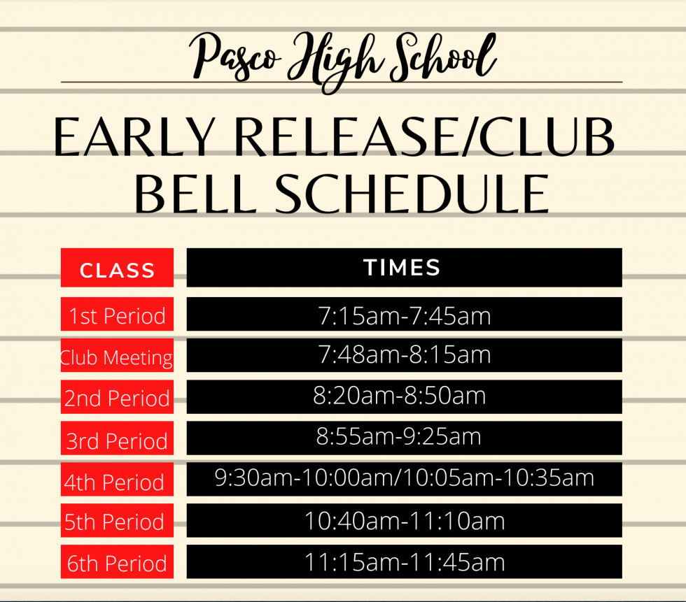 Bell Schedule | Pasco High School